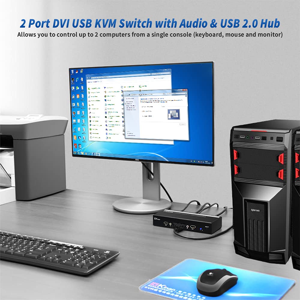 2 Port DVI KVM Switch with Cables D83967