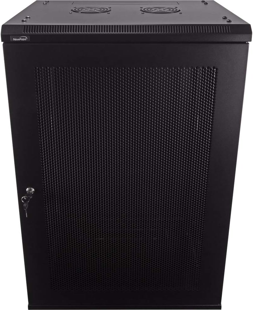 18U 19-Inch Server Network Rack with Locking Perforated Door Black K7144
