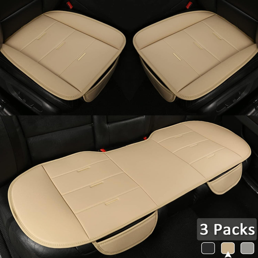 3 Packs Car Seat Covers with Front Protector and Rear Cover Gray B78763