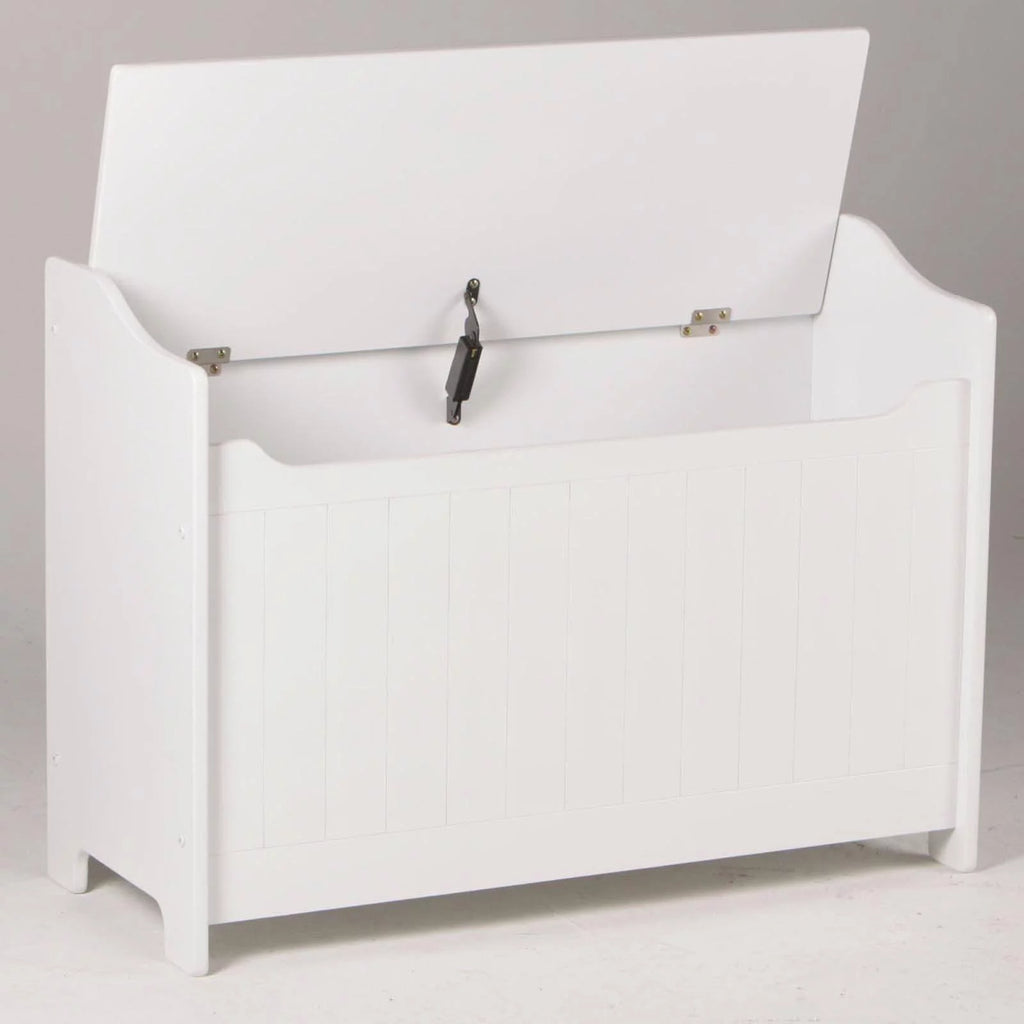 Wood Storage Bench in White F36426