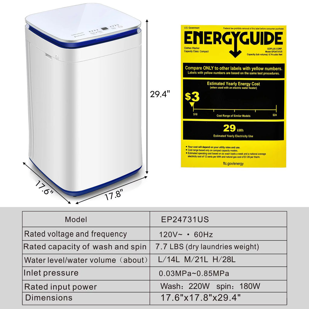 7.7lbs Full Automatic Portable Washing Machine S483148