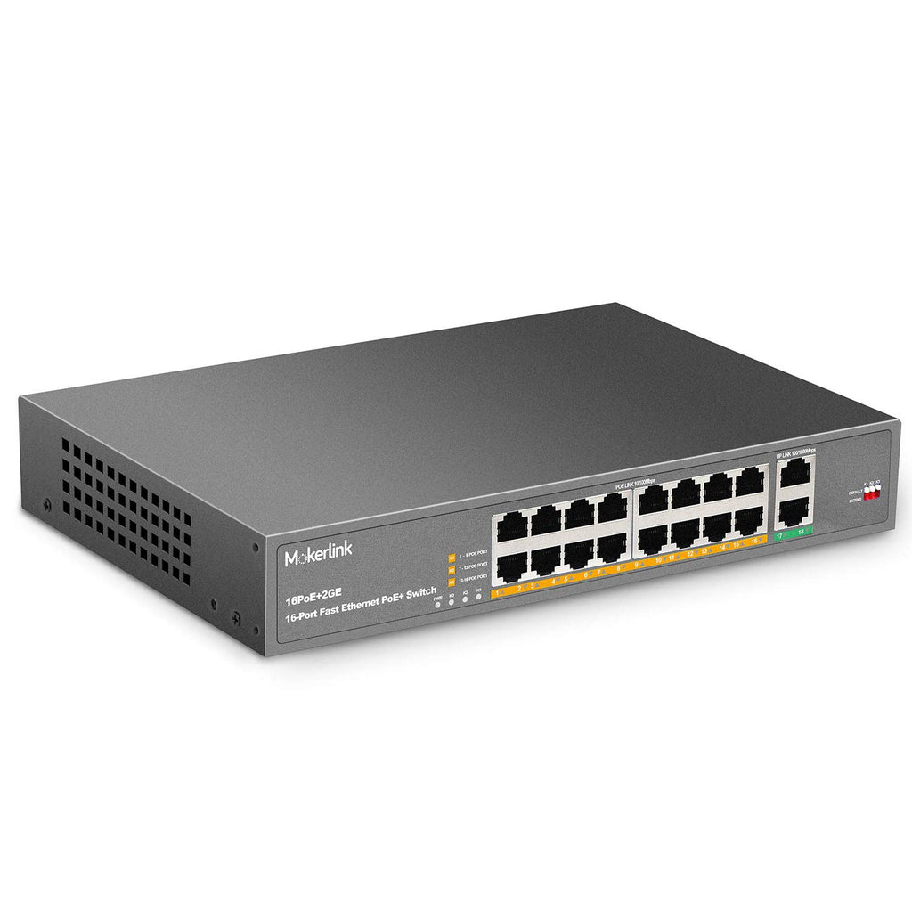 24 Port PoE Switch with 2 Gigabit Uplink Ethernet Port, 400W, Rackmount Unmanaged PoE+ M43702