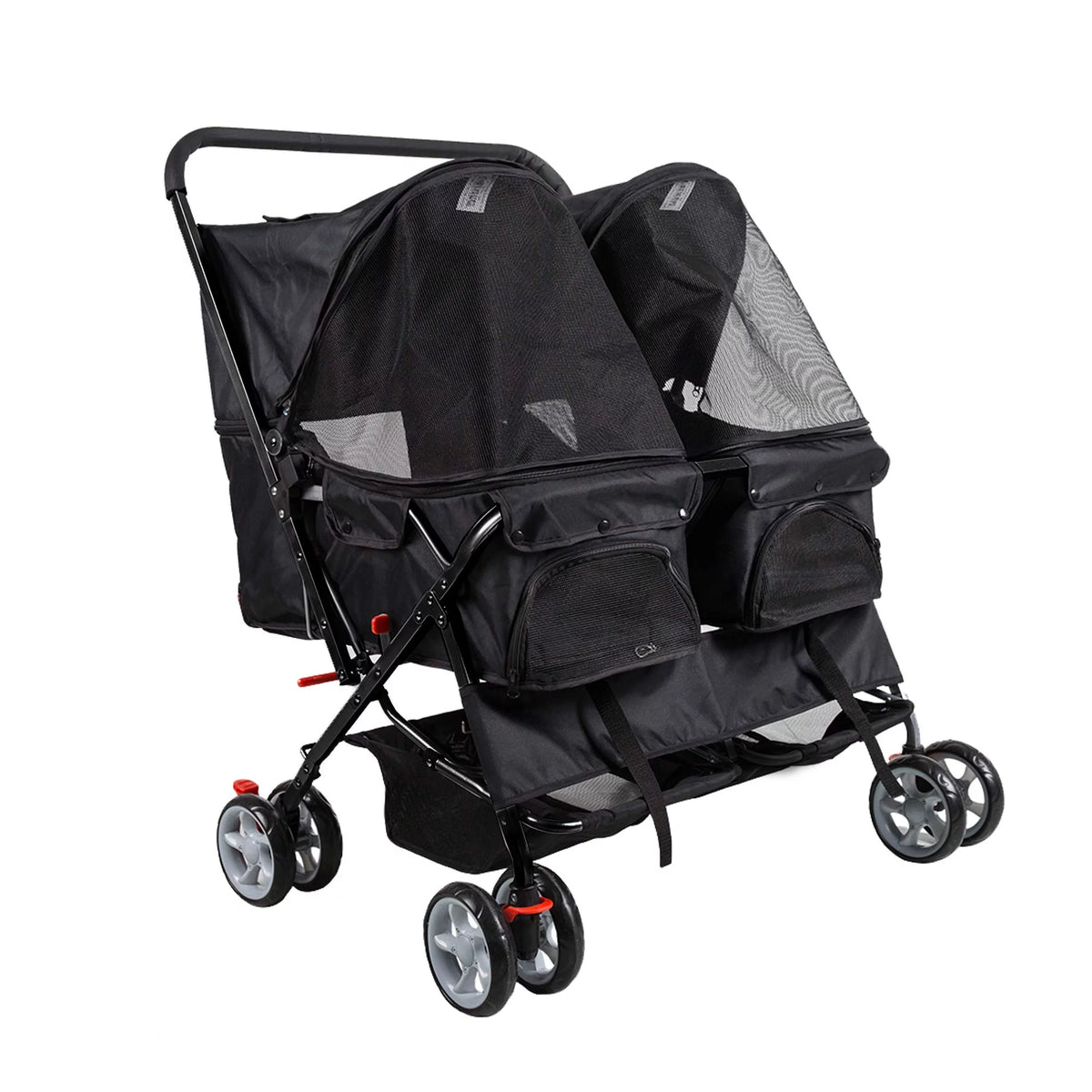 Double Pet Stroller Foldable Two-Seater Carrier Strolling Cart F7420