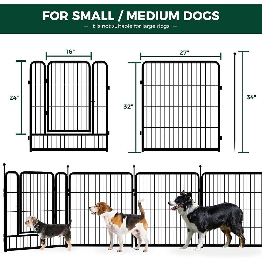 16 Panel 32 Height Dog Playpen with Doors M1349