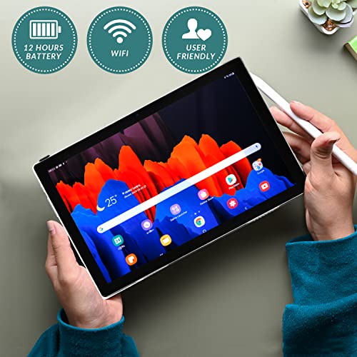 10 Inch Android Tablet 2 in 1 1080p HD 2GB RAM 32GB Storage Silver T3179