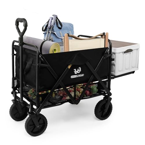 Collapsible Double Decker Wagon with All-Terrain Big Wheels Black E91996