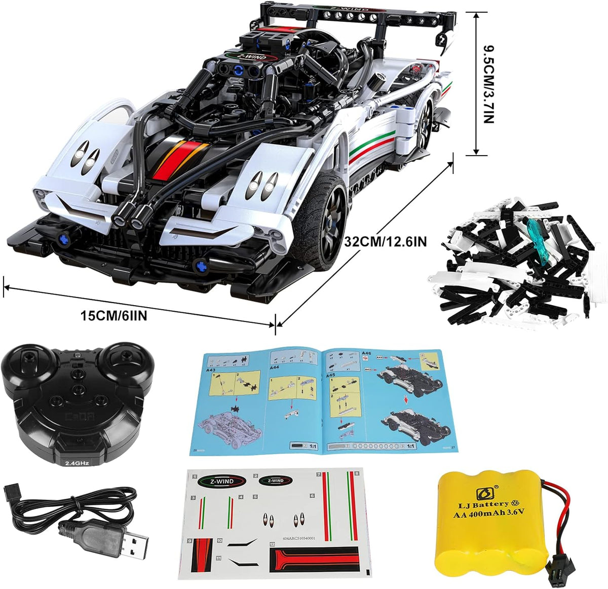 Rechargeable RC & APP Controlled Model Car Building Kit G31422