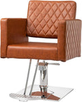 Brown Hydraulic Barber Chair with Aluminium Alloy Footrest O71129