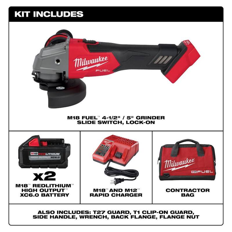 18V Cordless 4-1/2 in./5 in. Grinder Kit with Two 6.0 Ah Batteries F135