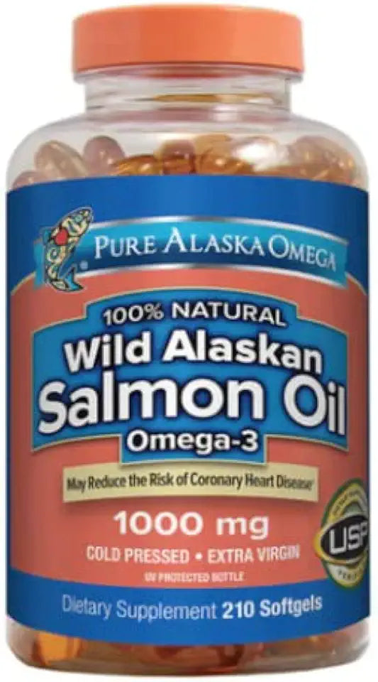 Omega-3 Wild Alaskan Salmon Oil 1000mg 210 Softgels Pack of 2 X19499