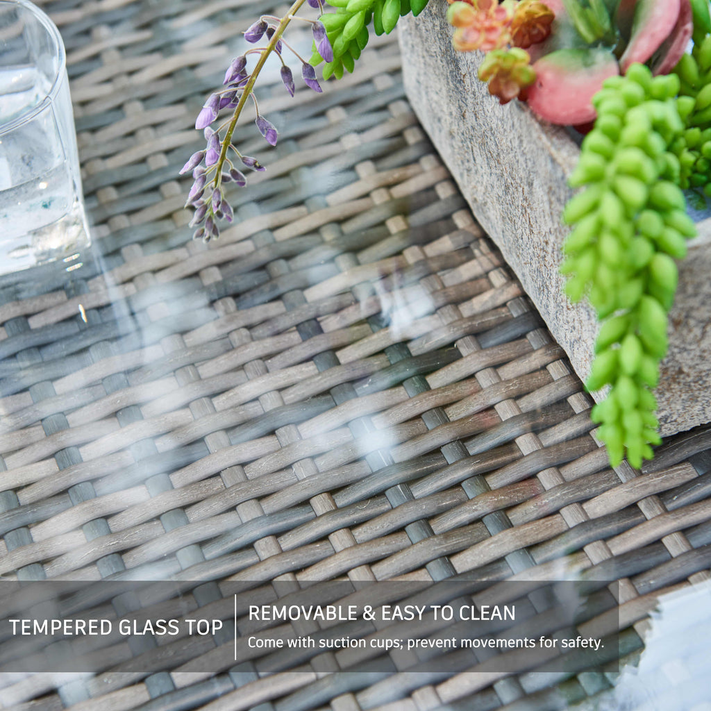 3 Piece Gray Wicker Patio Sofa Set R638