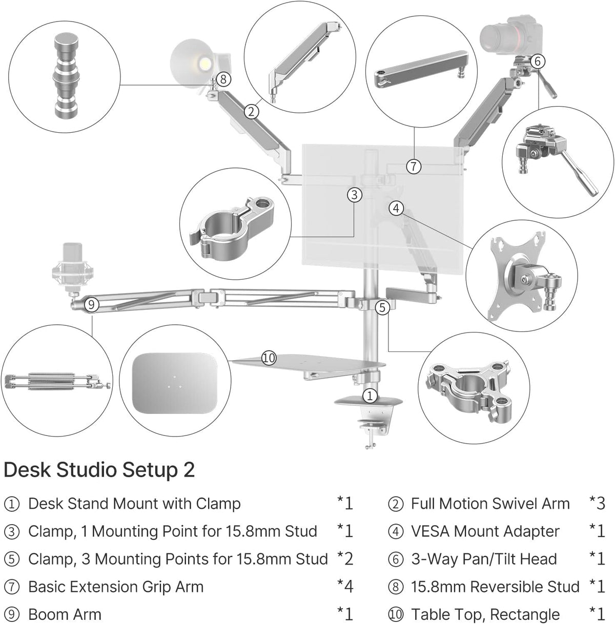 Desktop Setup Kit with Aluminum Air Arms O1871