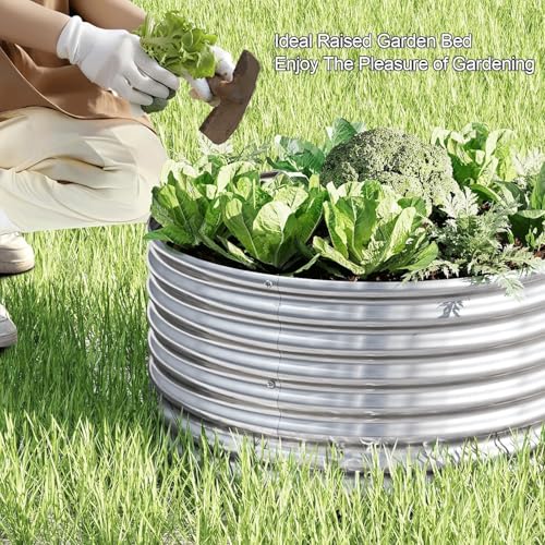 4 Pack 3x3FT Round Galvanized Metal Raised Garden Bed B3806