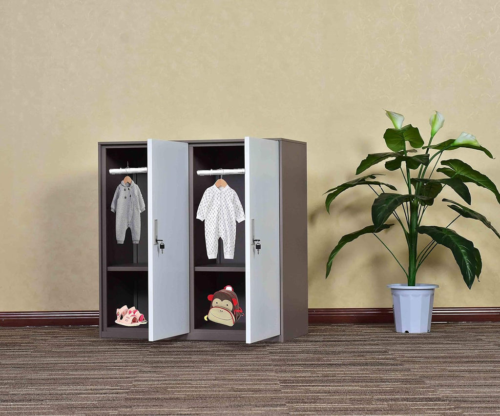 White Metal Storage Cabinet with Doors and Lock Z920218