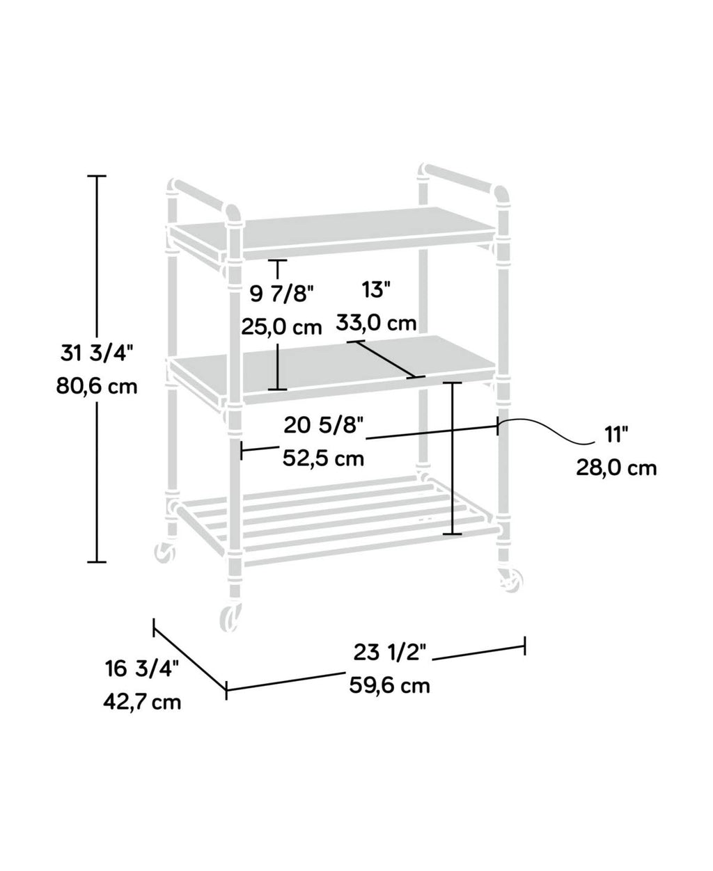 Checked Oak Multi-Purpose Cart X811584