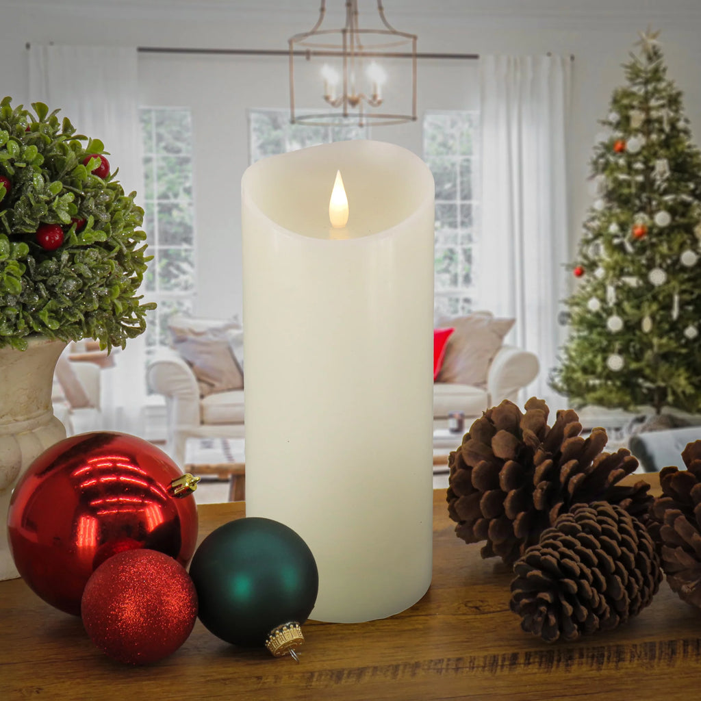 Flameless Candle with Remote, Ivory, 10 in X8393