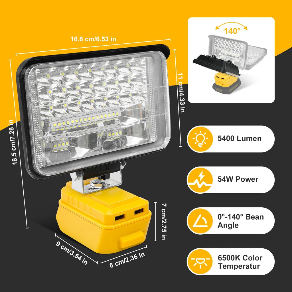 2 Pack Cordless 20V LED Work Light S698