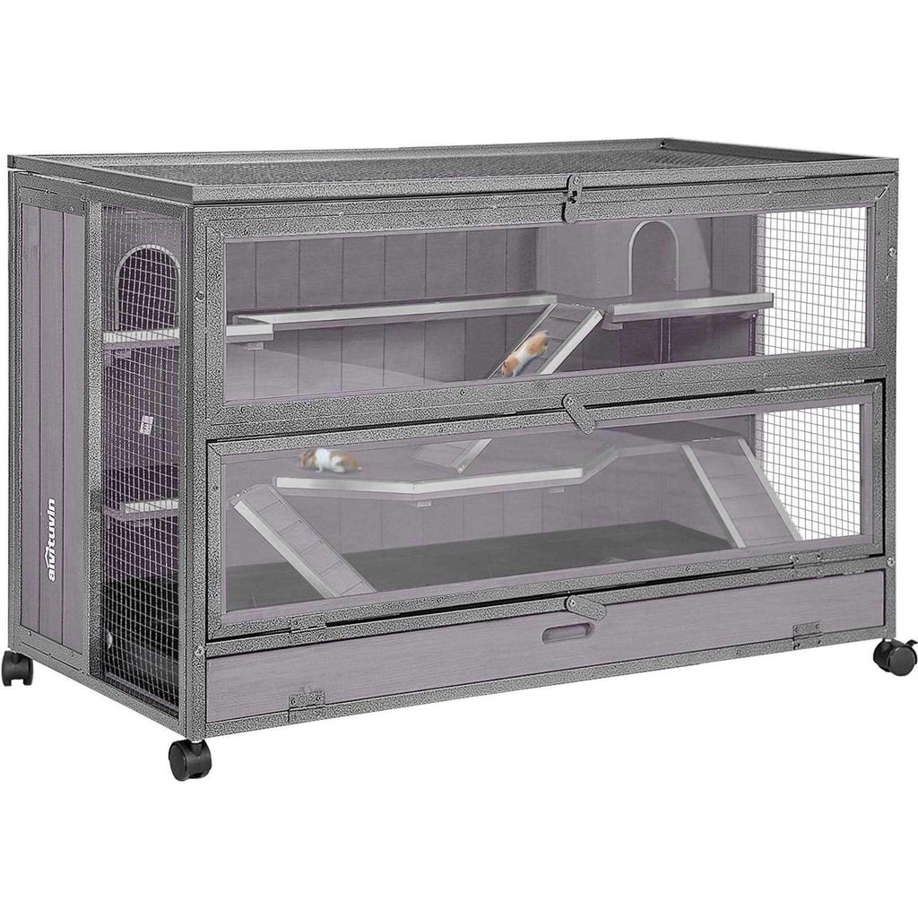 Wooden Hamster Cage Guinea Pig Cage with Iron Frame G238905