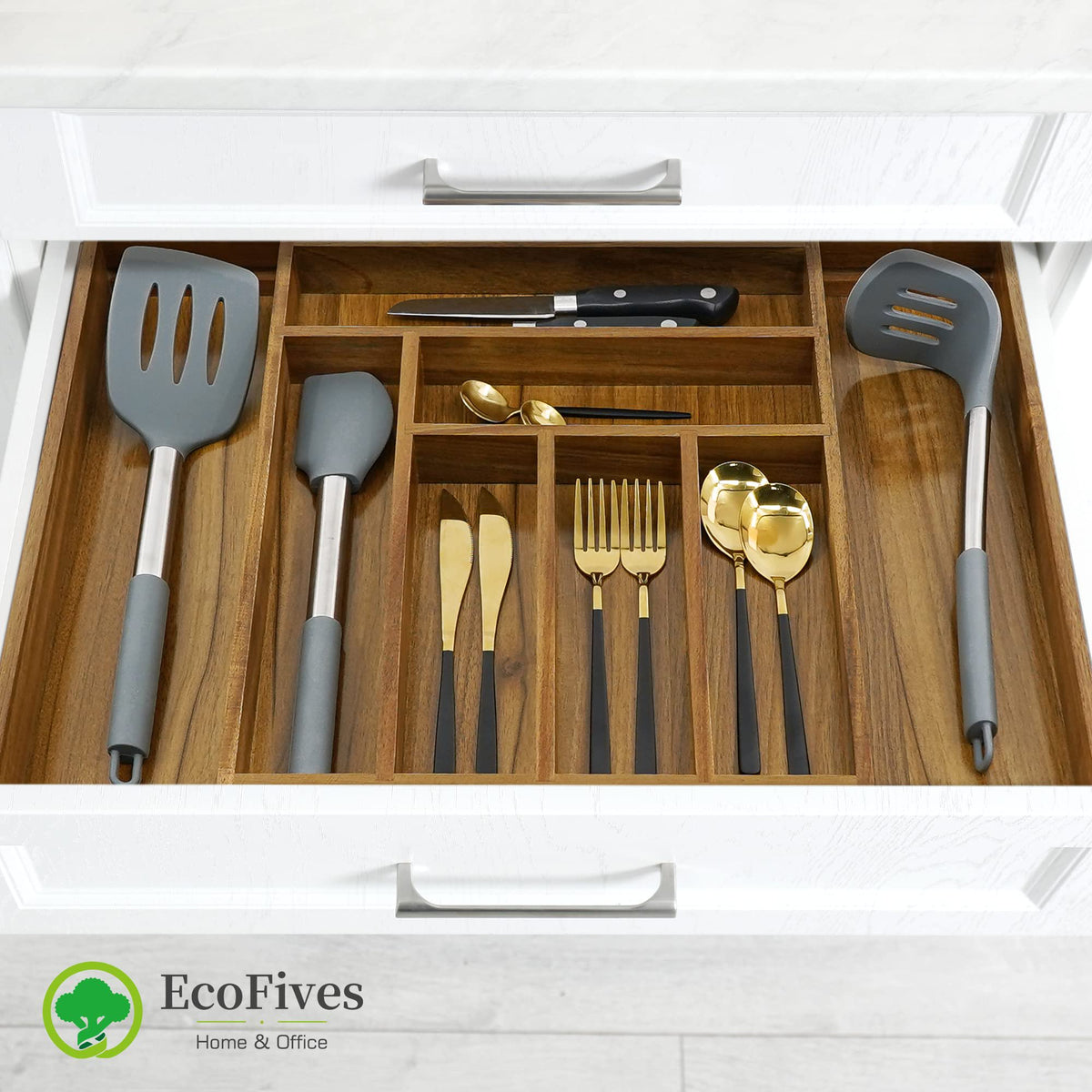 Acacia 8 Compartment Cutlery Tray Organizer Q328