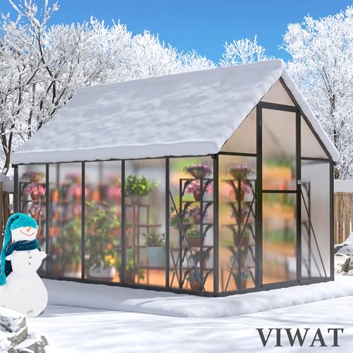 Black Aluminum Polycarbonate Greenhouse X472