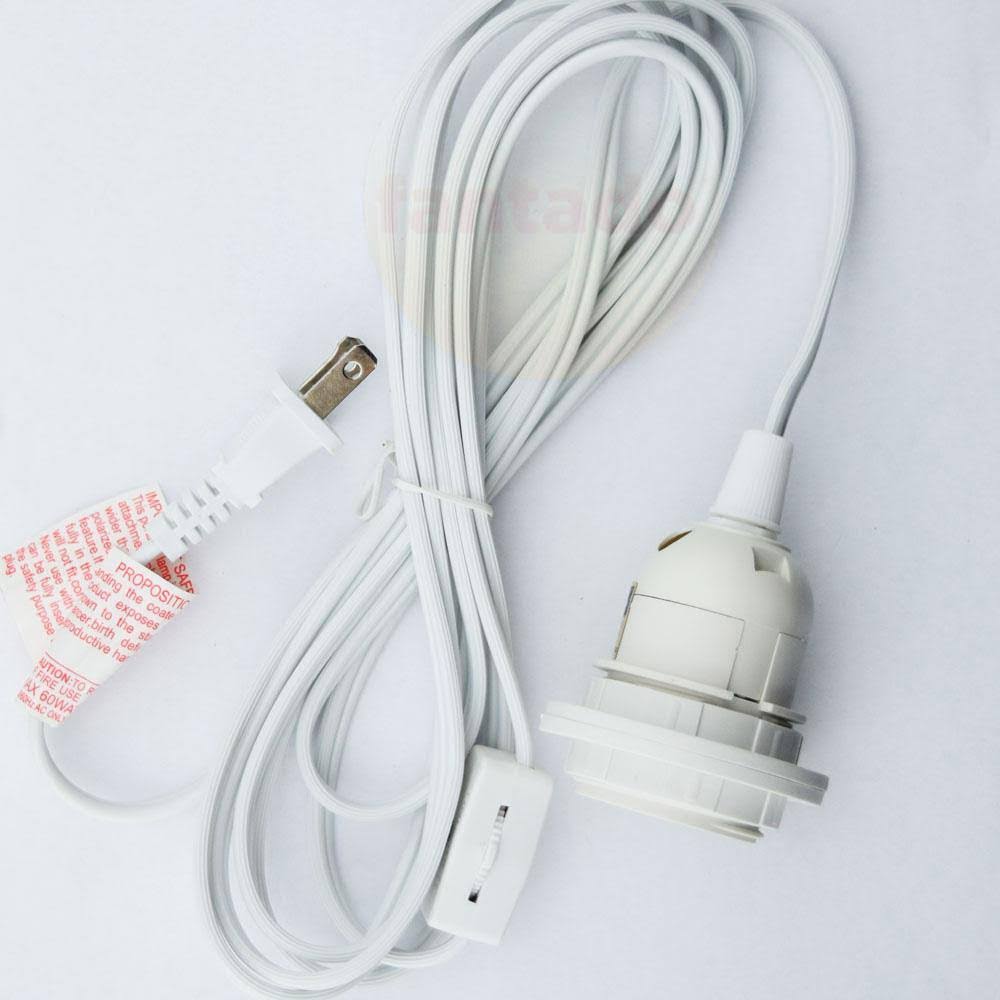 10 Single Socket Pendant Light Cord Kits 11ft White G23448