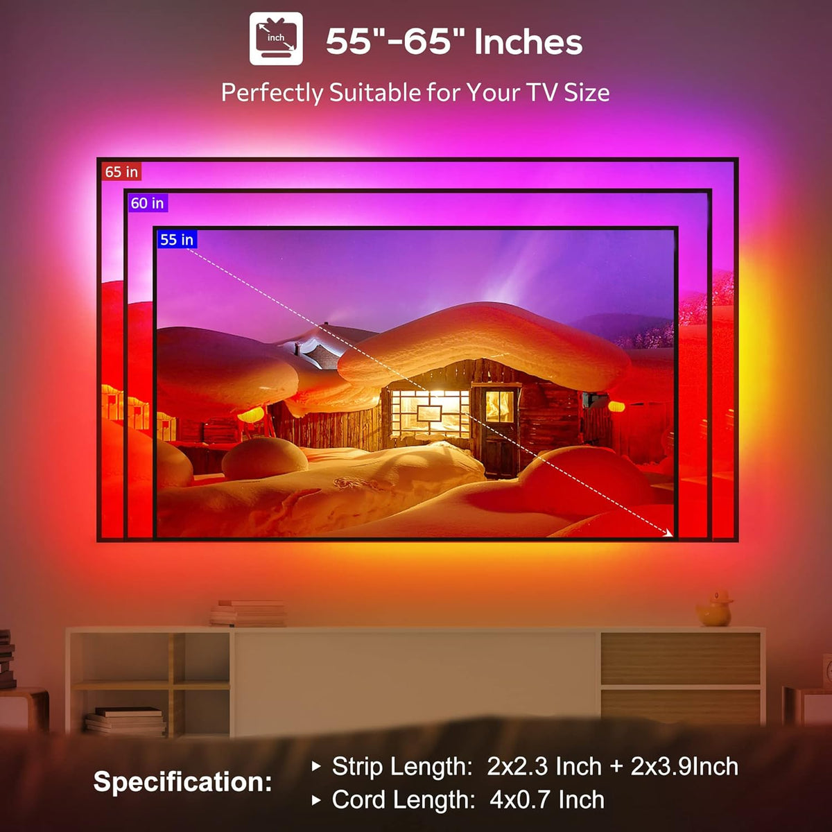 LED TV Backlight for 55-65 Inch, 12.5ft, Pack of 2 U454183