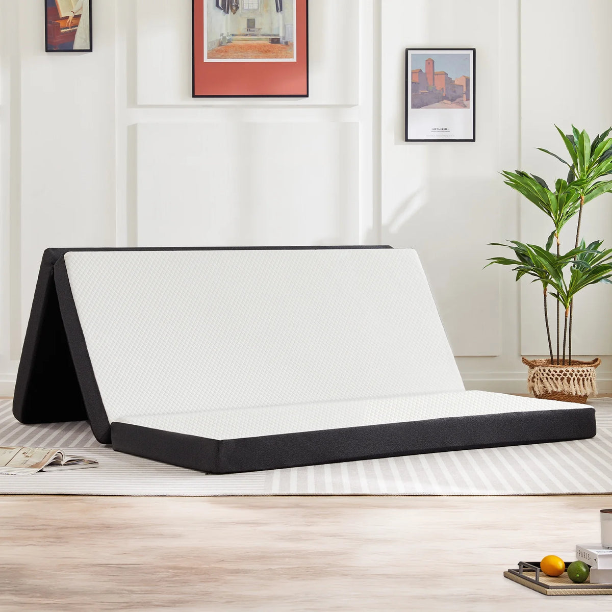 4 inches Tri-Fold Memory Foam Mattress with Cover N355
