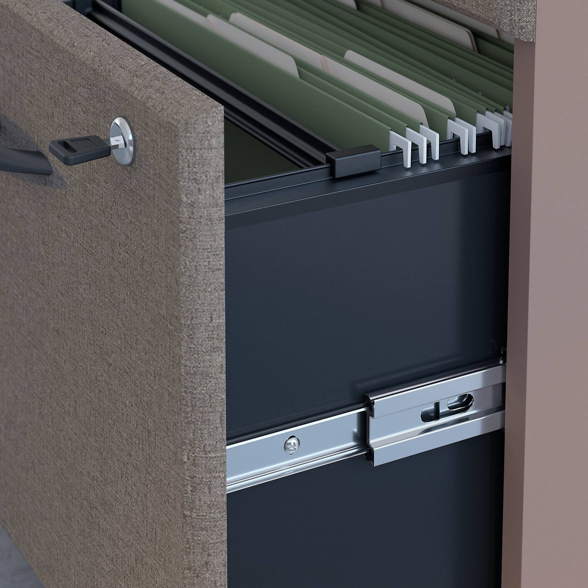 Pewter 2 Drawer Mobile File Cabinet T116337
