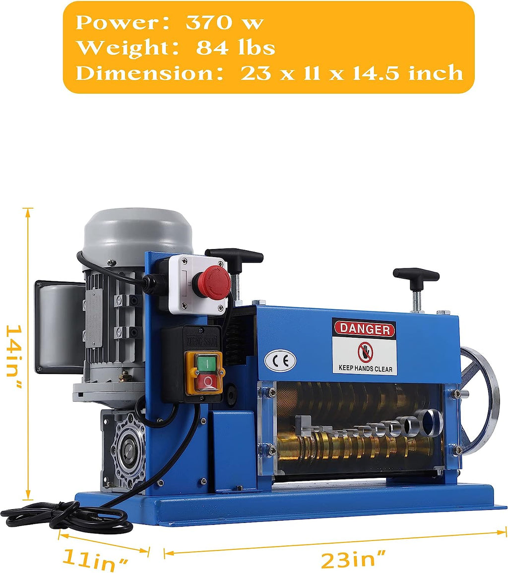 Automatic Wire Stripping Machine for 0.06" -1.5", 75 ft/min, with Extra Manual Crank S3403