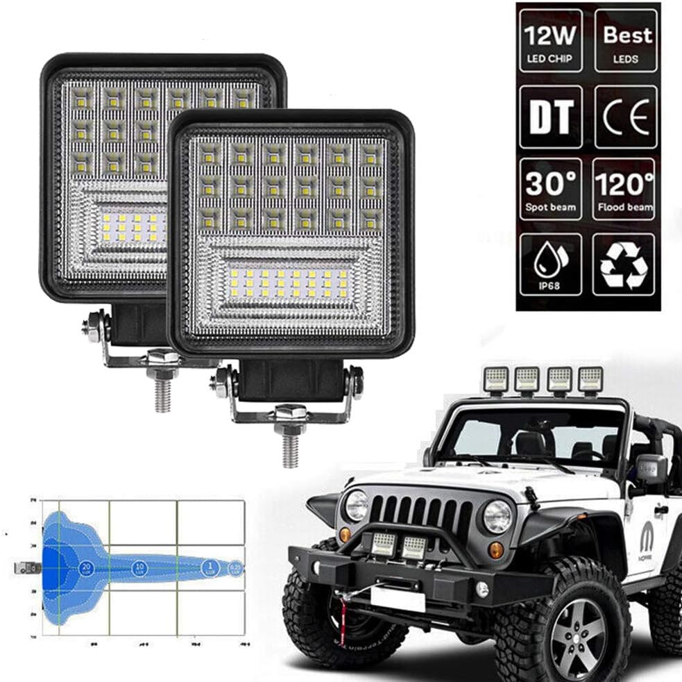 4 inch 126W Square LED Work Light (20 Pack) B377