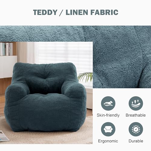 3FT Teddy Fabric Bean Bag Chair with Filler Q31300