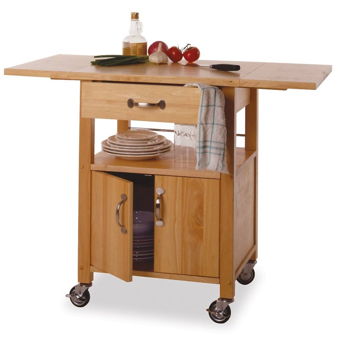 Beechwood Kitchen Cart Drop Leaf S85795