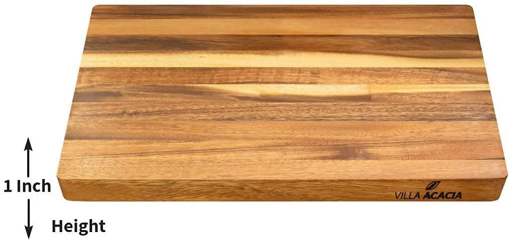 Large Wood Cutting Board 17x12 Inch Reversible Hardwood Pack of 2 A7332