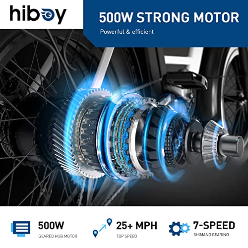 Electric Bike with 960W Peak Motor, 25mph Max Speed, 720WH Removable Battery, 20" Electric Bicycle with Shimano 7 Speed and Front Suspension Y1380