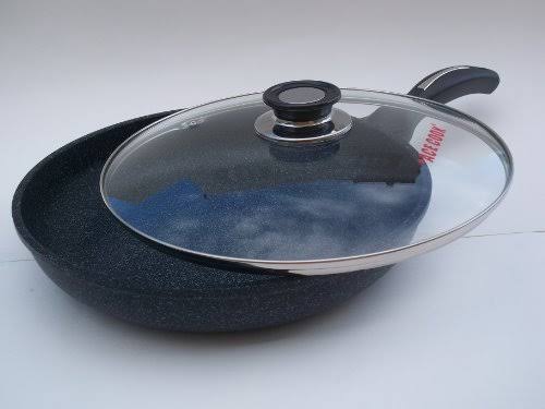 Ceramic Marble Coated Non Stick Cast Aluminium Fry Pan with Lid, 20 cm B38343