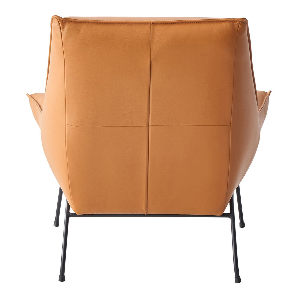 Tan Upholstered Leather Accent Chair and Ottoman D120