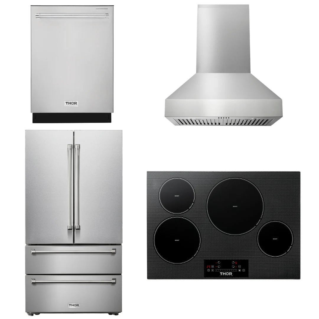 30 Induction Cooktop, Range Hood, Refrigerator, Dishwasher C382355