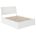 White Solid Wood Full Storage Platform Bed U825298