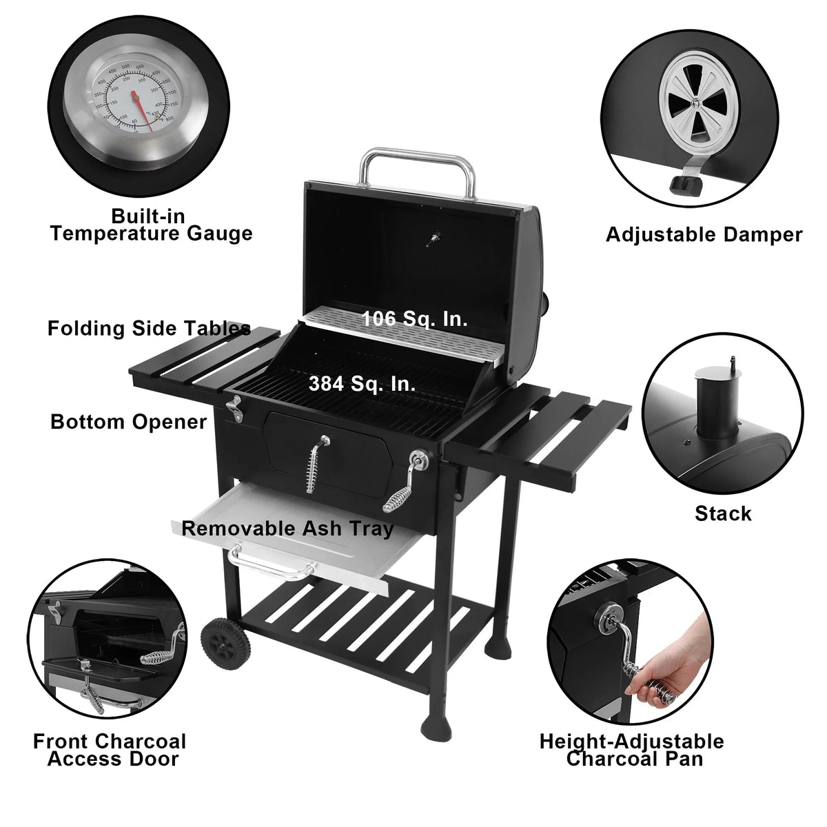 24-inch Charcoal BBQ Grill F68681