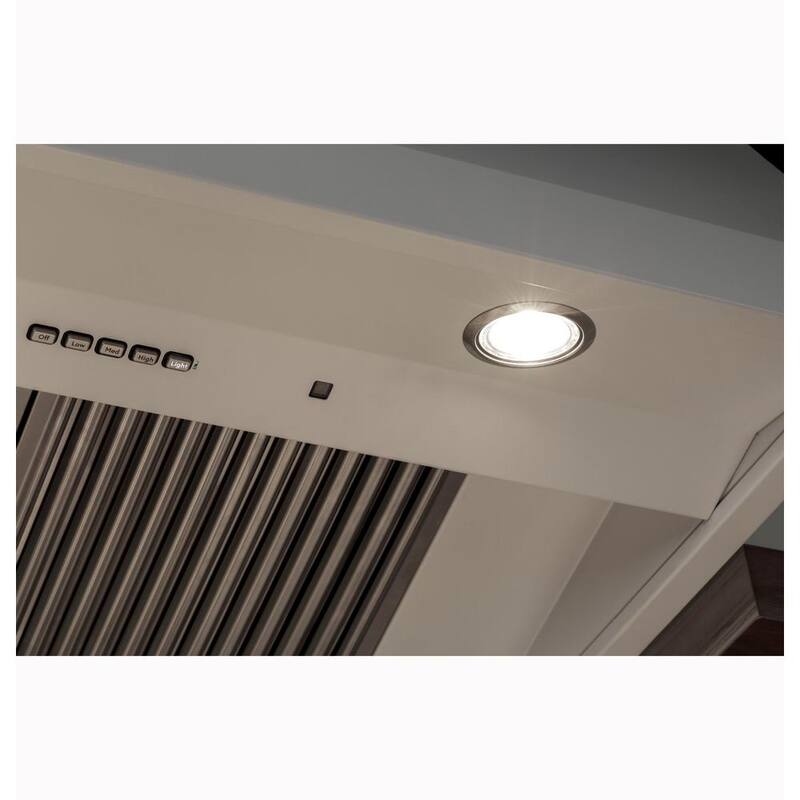 36 in. Smart Wall Mount Hood with Light in Matte White J24147