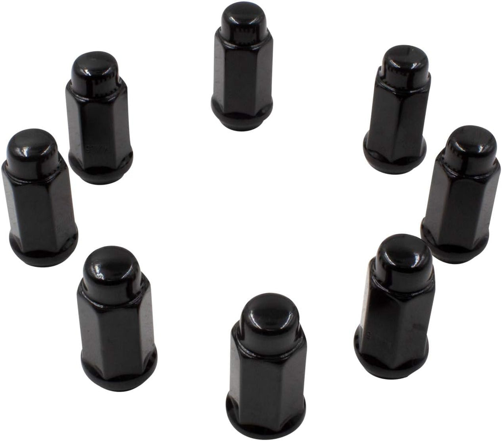 Set of 32 Black 1.90" Long Bulge Acorn Lug Nuts M14x1.50 Cone Seat N57181