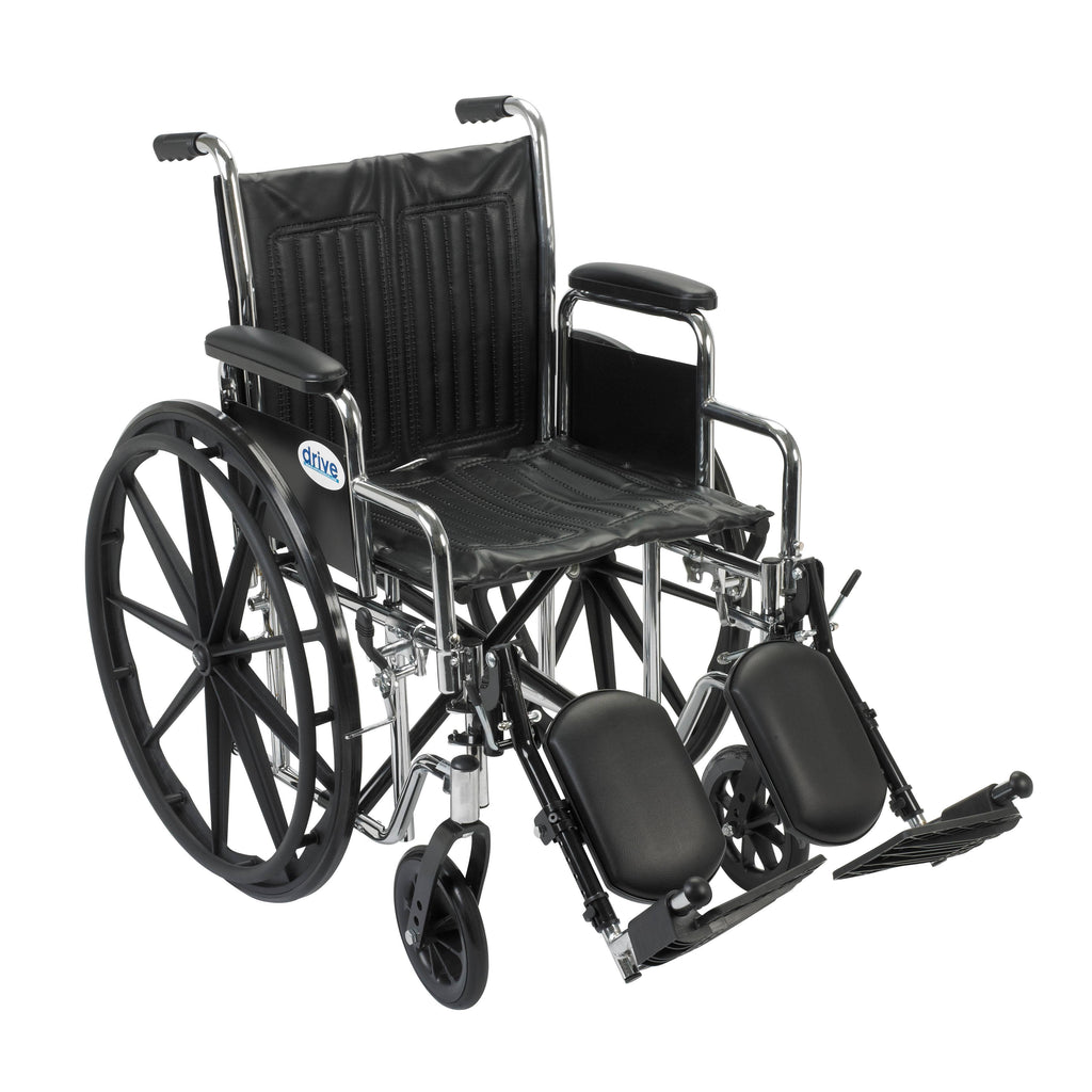 Chrome Sport Wheelchair with Detachable Desk Arms and Elevating Leg Rests F4716