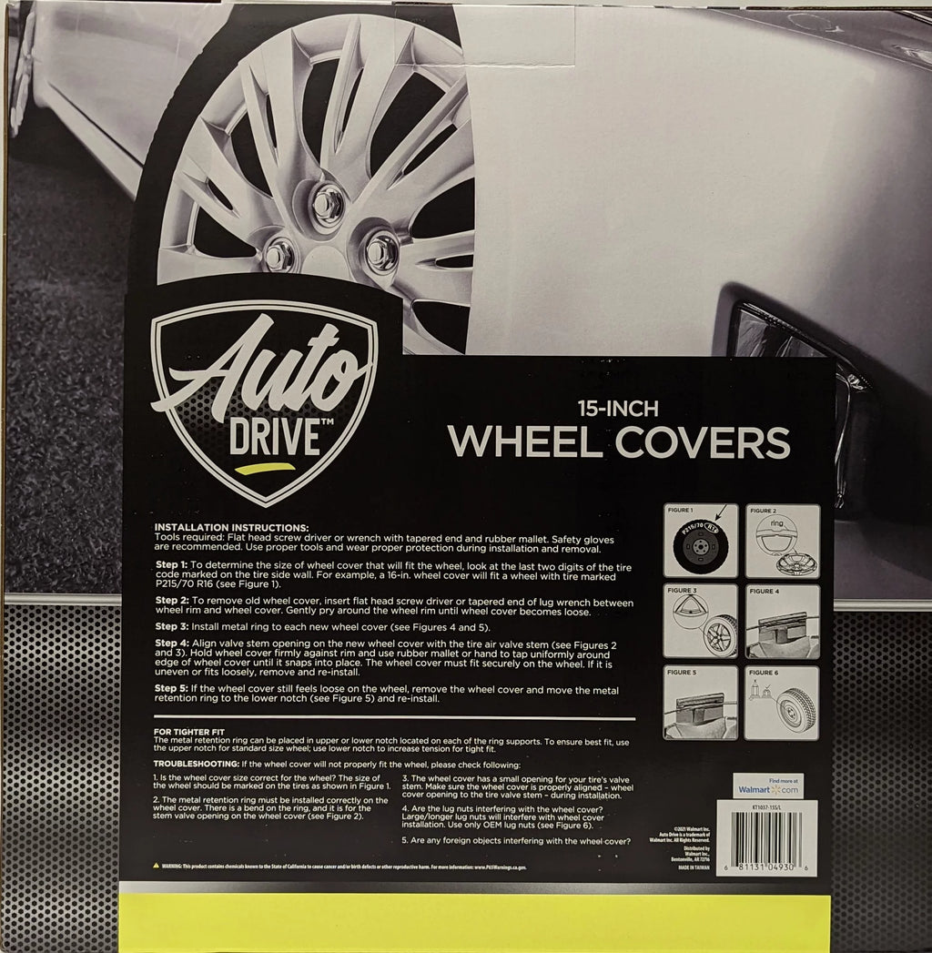 15-inch Wheel Cover Silver Alloy Finish N367