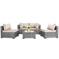 7 Piece Wicker Outdoor Sectional Sofa Set Y545
