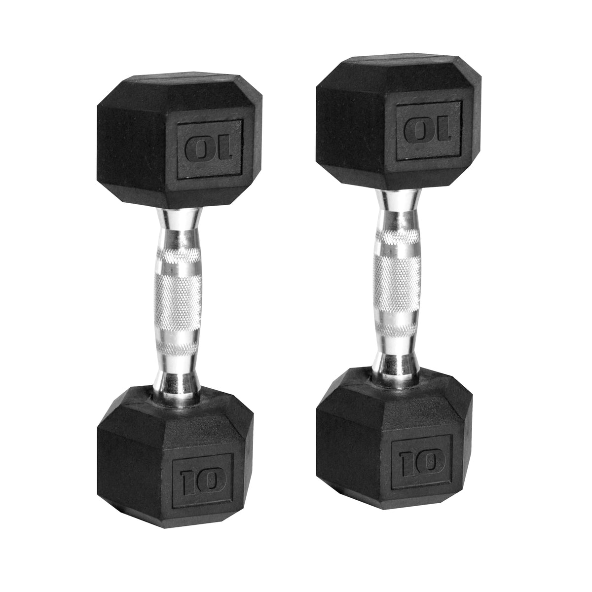 50 lb Rubber Hex Dumbbell Weight Set U3619