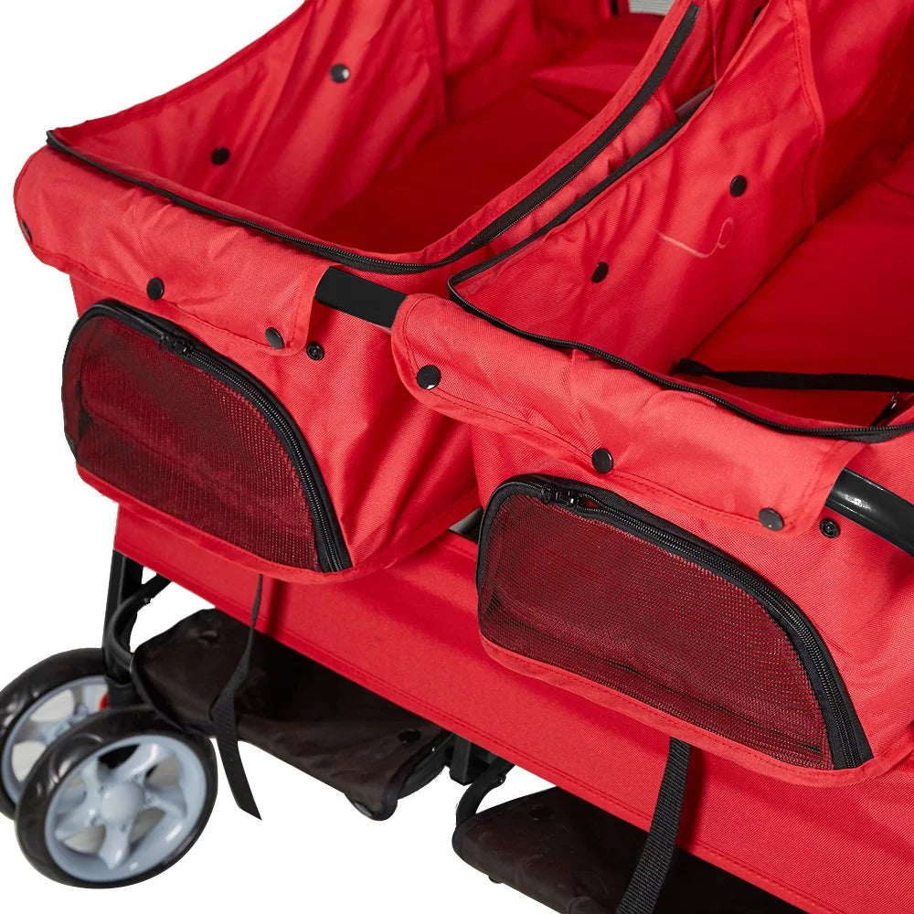 Double Pet Stroller Foldable Two-Seater Carrier Strolling Cart F7420