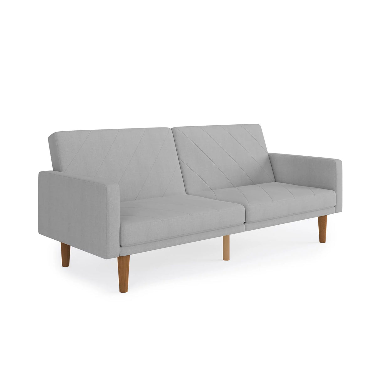 Light Gray Linen Convertible Sofa Bed with USB Port A406