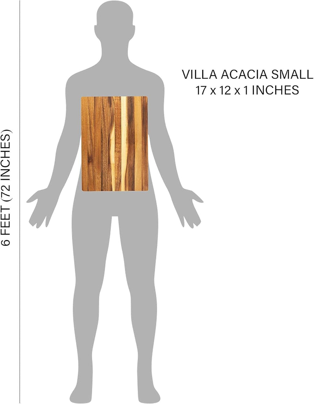 Large Wood Cutting Board 17x12 Inch Reversible Hardwood Pack of 2 A7332