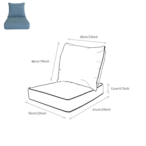 20"x42" Water-Proof UV Resistant Outdoor Dining Chair Cushion U483958