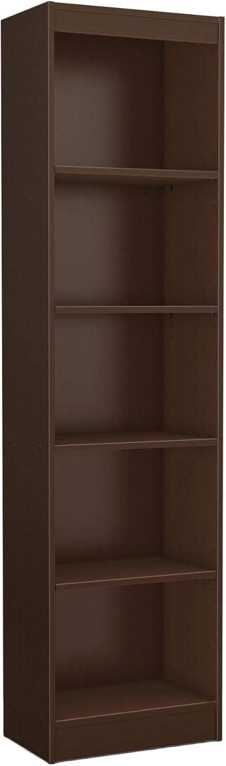 Pure White 5-Shelf Narrow Bookcase M2580